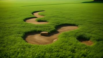 ecologia conceito oval forma verde terra terra, mundo ambiente. ai gerado foto