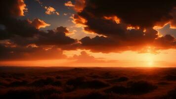 céu pôr do sol sobre a nuvens. ai gerado foto