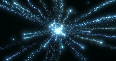abstrato azul energia fogos de artifício partícula saudação mágico brilhante brilhando futurista oi-tech com borrão efeito e bokeh fundo foto