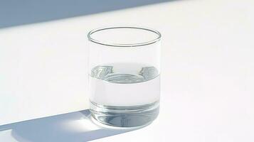 ai generativo uma vidro do água em branco fundo foto
