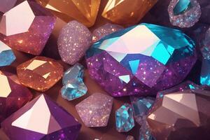 cristal diamante fundo, cristal pedra preciosa fundo, cristal diamante papel de parede, cristal diamante textura, ai generativo foto