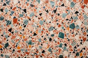 colorida terrazzo textura, multicolorido terrazzo textura fundo, terrazzo mosaico azulejos, terrazzo mármore fundo, ai generativo foto