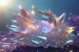 anjo aura quartzo, cristal pedra preciosa, cristal diamante, quartzo diamante, anjo aura quartzo pedra, ai generativo foto