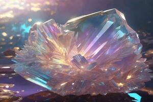 anjo aura quartzo, cristal pedra preciosa, cristal diamante, quartzo diamante, anjo aura quartzo pedra, ai generativo foto