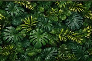 tropical folhas fundo, exótico folhas fundo, tropical folhas papel de parede, selva folhas fundo, folhas fundo, ai generativo foto