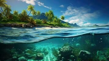 tropical cênico viagem oceano panorama ai gerado foto