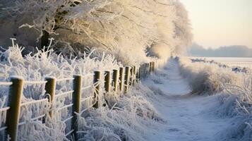 neve inverno plantar rural panorama ai gerado foto