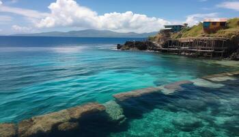 turquesa águas refletir a beleza do bali gerado de ai foto