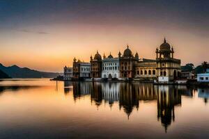 a dourado Palácio, amritsar, Índia. gerado por IA foto