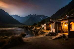 a Vila do karakoram. gerado por IA foto