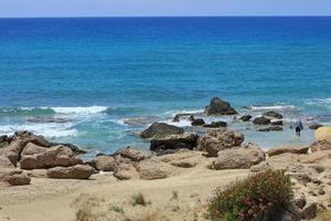 falassarna praia de areia vermelha kissamos ilha de creta temporada de férias de verão foto