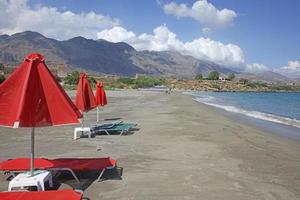 Frangokastello beach creta island covid-19 season background impressos foto