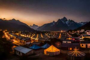 a Vila do Karimabad, Nepal. gerado por IA foto