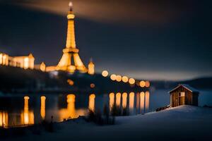 a eiffel torre dentro Paris, França. gerado por IA foto