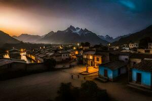 a Vila do karakoram dentro a montanhas. gerado por IA foto