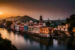 a cidade do udaipur, Índia. gerado por IA foto