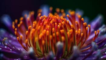 vibrante Rosa gerbera margarida, delicado pétala, orvalhado frescor, seletivo foco gerado de ai foto