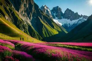 a flores do a Alpes. gerado por IA foto