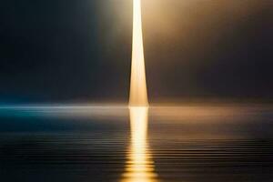 uma viga do luz brilhando através a água. gerado por IA foto