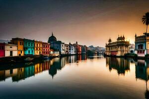 a dourado têmpora, amritsar, Índia. gerado por IA foto