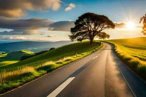 a estrada para a Sol. gerado por IA foto