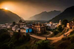 a Vila do Karimganj, Nepal. gerado por IA foto