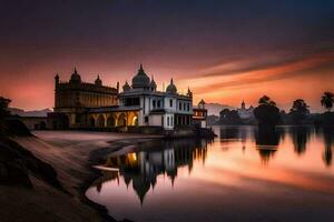 a dourado têmpora, amritsar, Índia. gerado por IA foto