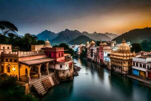 a cidade do udaipur, Índia. gerado por IA foto