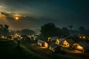 foto papel de parede a céu, noite, a lua, a luar, a luar, o. gerado por IA