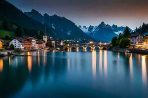 a lindo Cidade do Altenburg dentro a suíço Alpes. gerado por IA foto