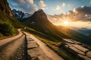 a estrada para a Sol. gerado por IA foto