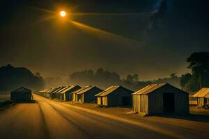 foto papel de parede a céu, a lua, a estrada, a estrada, a estrada, a estrada. gerado por IA