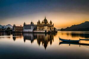 a dourado têmpora dentro amritsar, Índia. gerado por IA foto