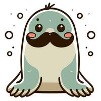 foca com uma movember bigode em uma branco fundo para novembro para masculino saúde foto