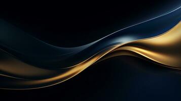 ouro e marinha azul ondas abstrato luxo fundo ai generativo foto