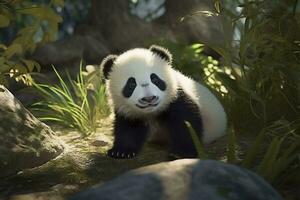 panda Urso dentro a natureza.ai gerado foto