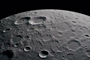 uma foto do a lua deslumbrante superfície ai generativo