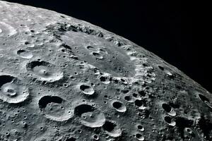uma foto do a lua deslumbrante superfície ai generativo