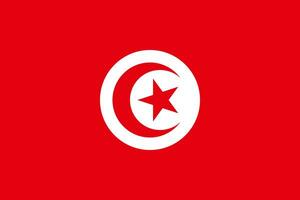 a oficial atual bandeira do tunisiano república. Estado bandeira do Tunísia. ilustração. foto