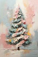 pastel Natal árvore gráfico arte pintura pintado com óleo foto