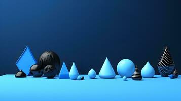 uma criativo e moderno Projeto com azul abstrato formas foto