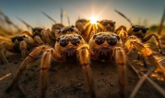 aracnídeo selfie aranha captura uma deslumbrante fechar-se exibindo Está intrincado rede. criando usando generativo ai Ferramentas foto