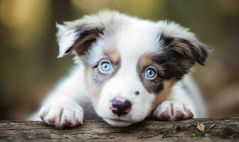 adorável fronteira collie cachorro captura corações com Está cativante azul olhos. criando usando generativo ai Ferramentas foto