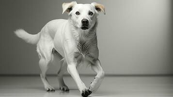 retrato do uma branco tipo rua cachorro, ai gerado foto