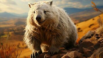 marmota dentro a montanhas, ai gerado foto