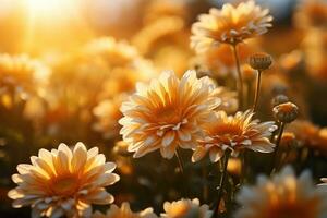 flor campo dentro luz solar Primavera ou verão jardim profissional publicidade fotografia ai gerado foto