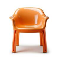 uma laranja cadeira isolado foto
