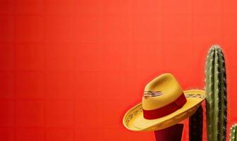 tema mexicano cacto dons uma colorida sombrero chapéu criando usando generativo ai Ferramentas foto