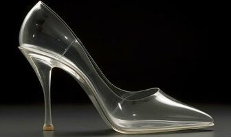 transparente vidro elementos elevar mulheres sapato Projeto criando usando generativo ai Ferramentas foto