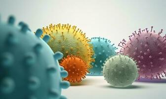 bactérias e vírus células debaixo fechar-se visualizar. criando usando generativo ai Ferramentas foto